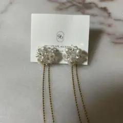 0963 淡水パールピアス ドロップピアス 揺れる 金属アレルギー対応 透明感