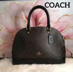 COACH コ―チ 2way レザーバック ブラック×ブラウン F27584
