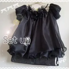 韓国 グリッターミニスカート セットアップ ブラック