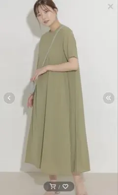 美品 URBANRESEARCH ROSSOサイドプリーツフレアワンピース