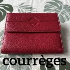 最終お値下げ❗️courrèges 赤 レザー 二つ折り財布のサムネイル