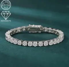 本物志向の輝き。925銀×モアサナイト テニスチェーンブレスレット