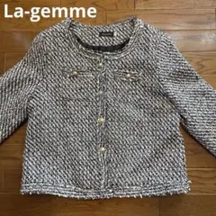 La-gemme Lツイードジャケット ブラック・ホワイト