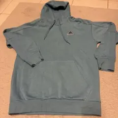 adidas パーカー　水色　L