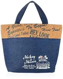 ❤新品❤滑板選手軟木 × 牛仔保冷袋 M 米奇與米妮