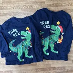 H&M 恐竜 長袖カットソー 3/4T クリスマス