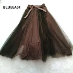 新品　BLUEEAST　フレアスカート　ロング　 ブラウン　チュール　リボンのサムネイル