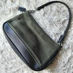 希少 COACH y2k デニムアクセサリーポーチ グリーンミニショルダーバッグ