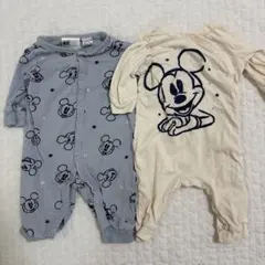H&M ミッキー ロンパース 3M 2枚セット