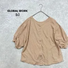 a2358＊グローバルワーク　ストライプブラウス　オレンジ【L】カジュアル
