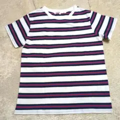 新品　Löytää ストライプ 半袖Tシャツ M　綿100%