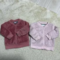 女の子 ガール モコモコパーカー 60cm 70cm 12ヶ月 2セット