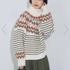 最終値下げ！BEAMS HEART ジャガード ボーダー ニット プルオーバー