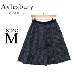 Aylesburyアリスバーン✨ドット柄 フレアスカート【M】黒白ひざ丈のサムネイル