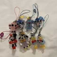 【希少♡平成レトロ】ディズニー　限定品　ビーズ　ストラップ　キーホルダー　根付け