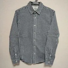 ナノユニバース 長袖 シャツ ギンガム チェック ネイビー S