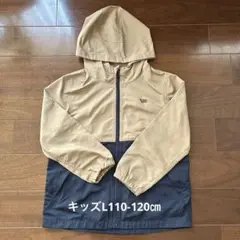 GLOBAL WORK フード付きジャケット ベージュ/ネイビー