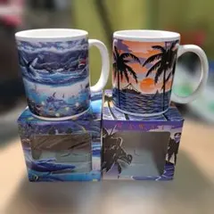 ハワイ風景デザインマグカップ2個セット