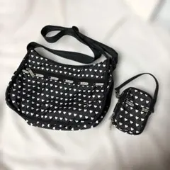 LeSportsac ハート柄 スマホショルダーバッグ ミニフォンクロスボディ 
