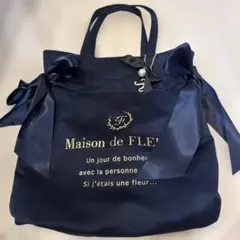 Maison de FLEUR ネイビー トートバッグ