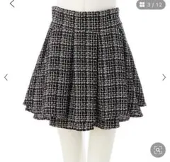 INGNI バックレースアップツイードタックフレアスカート