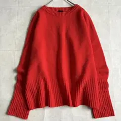 美品✨Spick&Span ロングスリーブニット ウール100 ゆったり 赤 F