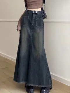 【美品】Miniministore フリンジデニムスカートマーメイドスカート