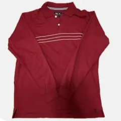 adidas 赤　レッド　ポロシャツ　長袖　コットンポロシャツ　ストリート