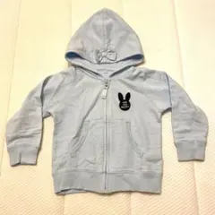 【フード付き】水色　リボン付き　パーカー　100