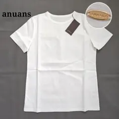 【アニュアンス】タグ付き♡スリムフィットTシャツ 半袖 ロゴプレート コットン白のサムネイル