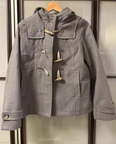 グレー ダッフルコート フード付き