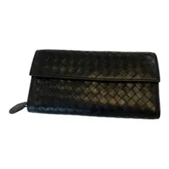 ボッテガ三つ折りイントレ長財布　BLACK ユニセックス