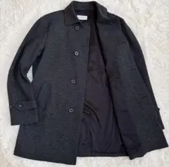 マッキントッシュ ステンカラーコート ダークグレー　ウール100% 42