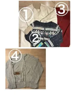 ボアジャケット、フリース、ニットジャケット カーディガン4点セット