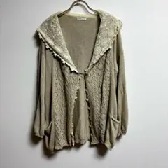 ✨良品✨ アースミュージックアンドエコロジー カーディガン レース付き フード