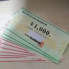 コジマ ビックカメラ 株主優待券 10000円分　匿名配送