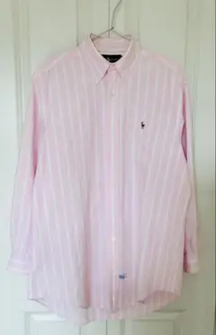 Ralph Lauren 太ストライプ ボタンダウンシャツ ピンク