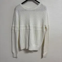 MICOAMERI ケーブル切り替えバックチュールニット　ホワイト