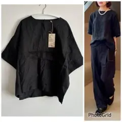 新品　無印良品　ヘンプ 洗いざらし　ブラウス　リネンのサムネイル