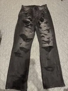 mnml ブラック ダメージデニムパンツ　サイズ28