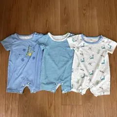 恐竜 ボーダー ロンパース3枚セット 6-9M 70 SHEIN