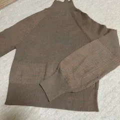 Kastane オレンジブラウン リブニットセーター F