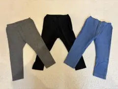 UNIQLO キッズレギンス 【グレー・黒・青】 3枚セット