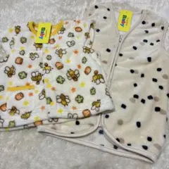 ミツバチ柄フリーススリーパー 80〜100cm 2枚セットまとめ売り