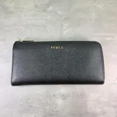 FURLA フルラ 長財布 L字ファスナー レザー ブランドロゴ ブラック