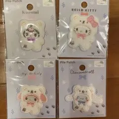 キティ　ワッペン　クロミ　シナモン　マイメロ パイルワッペン　セリア