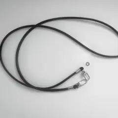 黒い革ネックストラップ黒革ブラックレザーロープストラップスマホ用