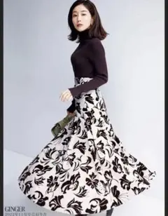 花柄フロッキーフレアスカート[tu460] 田中みな実着用！GRL グレイル