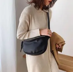 【 1点限定SALE!!ブラック 】PUレザー ショルダー 黒 収納 レディース