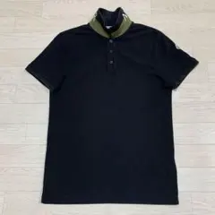 美品★ MONCLER 襟ロゴ　ポロシャツ S ブラック　黒5S278のサムネイル